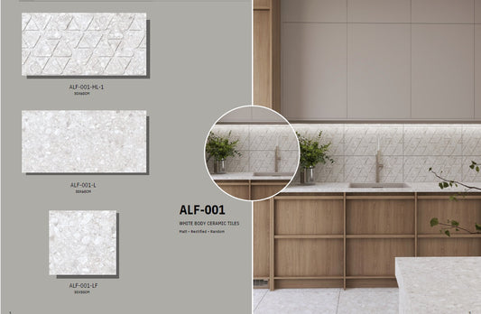 White Body Ceramic Tile - Matt, Rectified, Random
